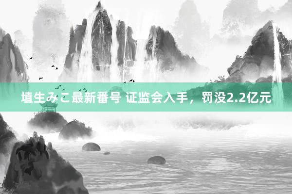 埴生みこ最新番号 证监会入手，罚没2.2亿元